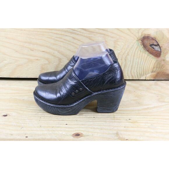 Born Boots Womens 8M Black Leather Dollie Platform Ankle Bootie Shoes - Picture 1 of 8